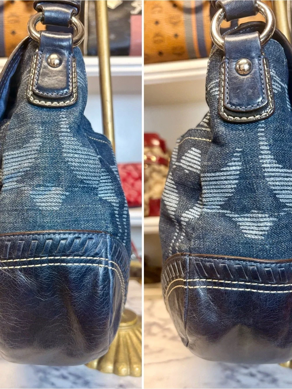 Coach Poppy Denim Shoulder Bag